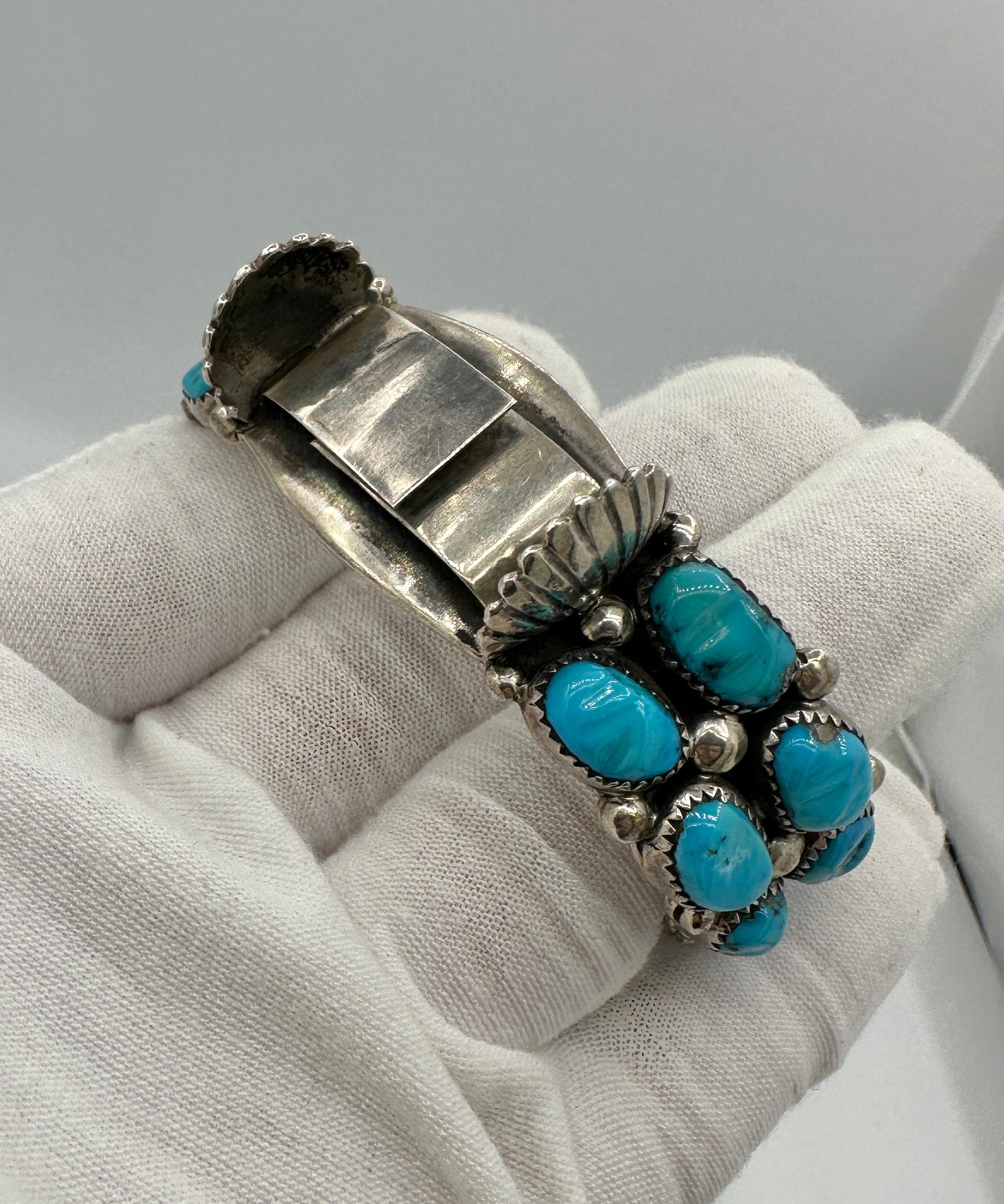 Orville Tsinnie Pulsera reloj Navajo TURQUESA PLATA ESTERLING Nativos americanos nativo estadounidense en venta