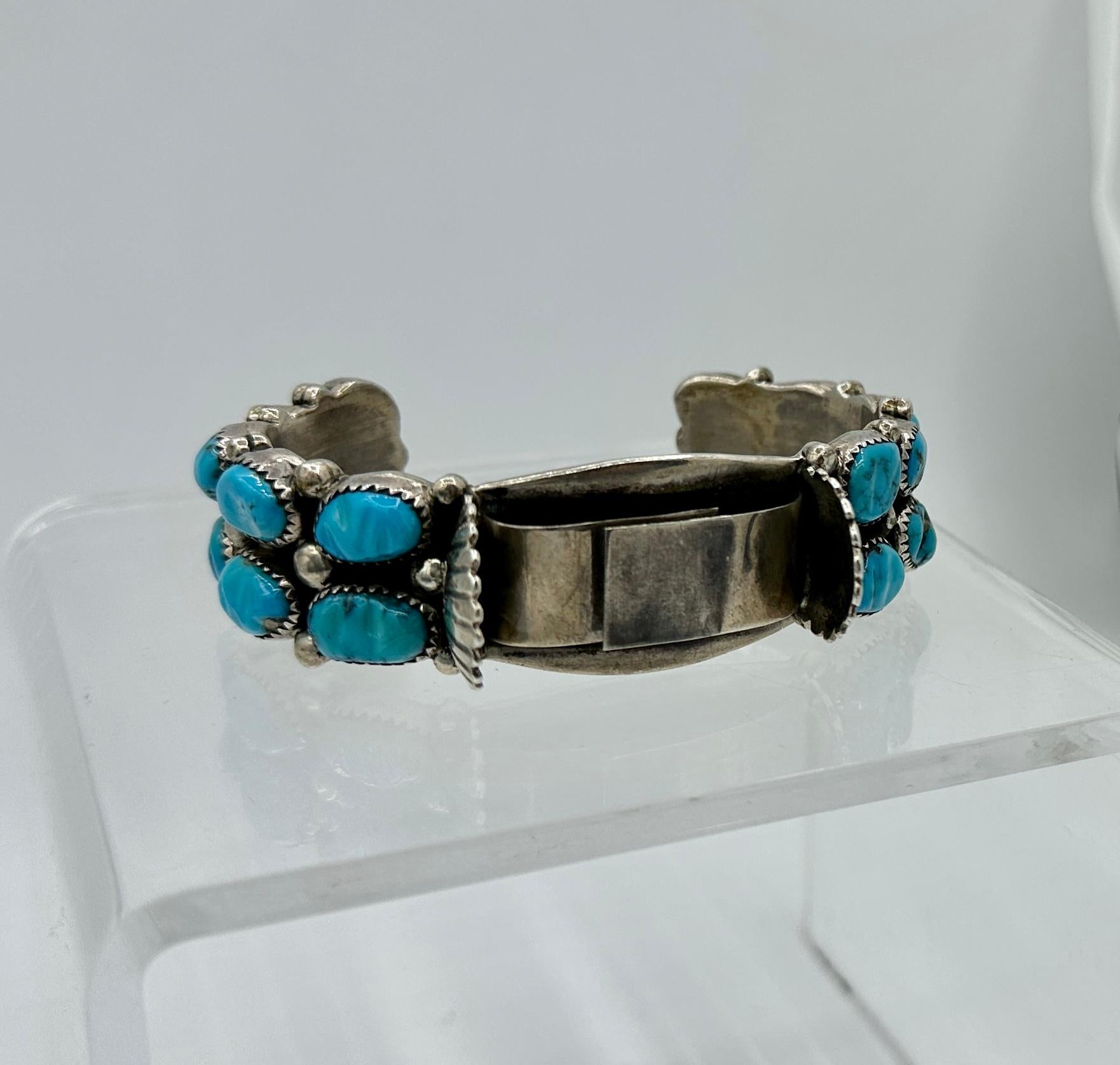 Femenino o masculino Orville Tsinnie Pulsera reloj Navajo TURQUESA PLATA ESTERLING Nativos americanos en venta