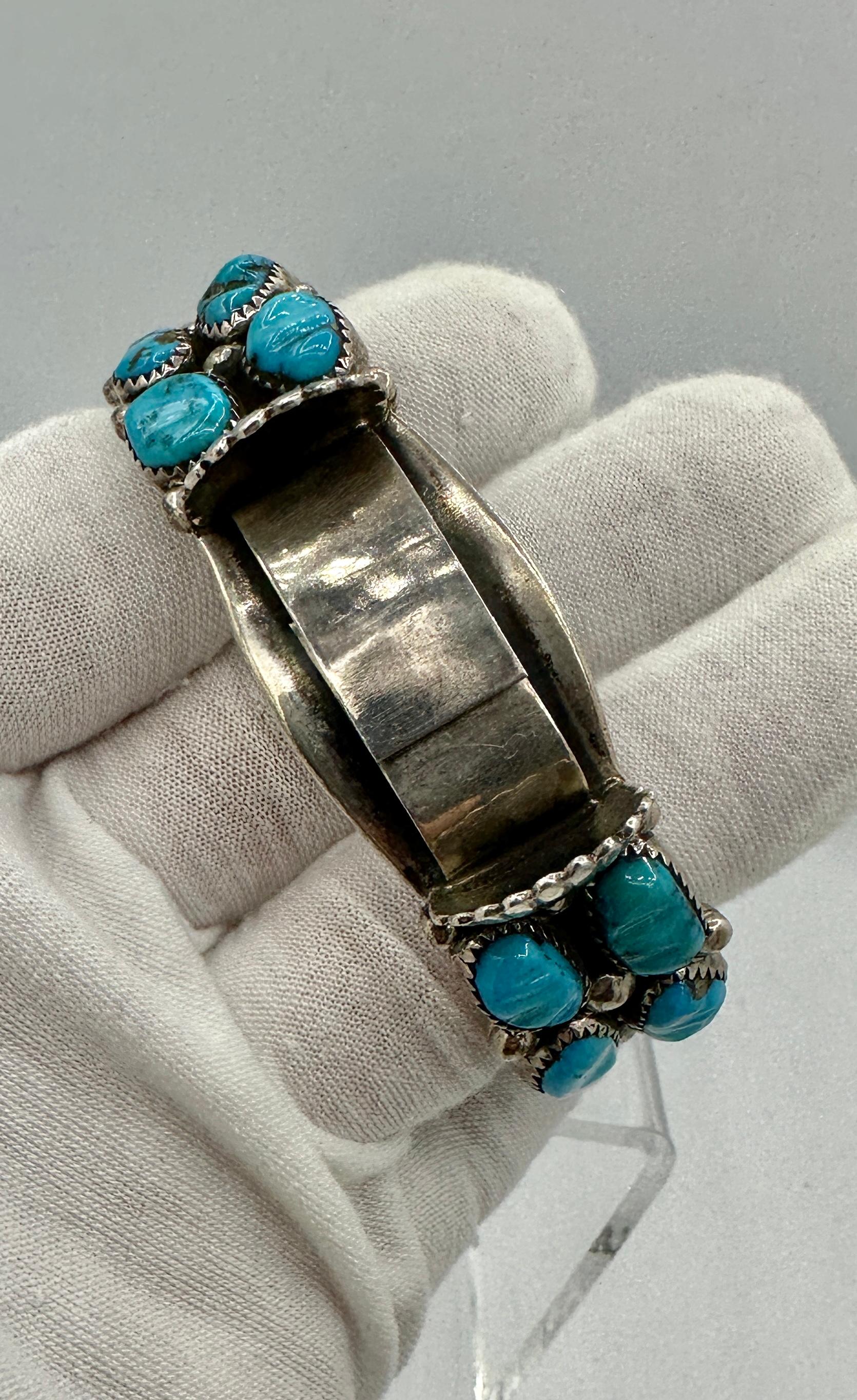 Orville Tsinnie Pulsera reloj Navajo TURQUESA PLATA ESTERLING Nativos americanos en venta 1