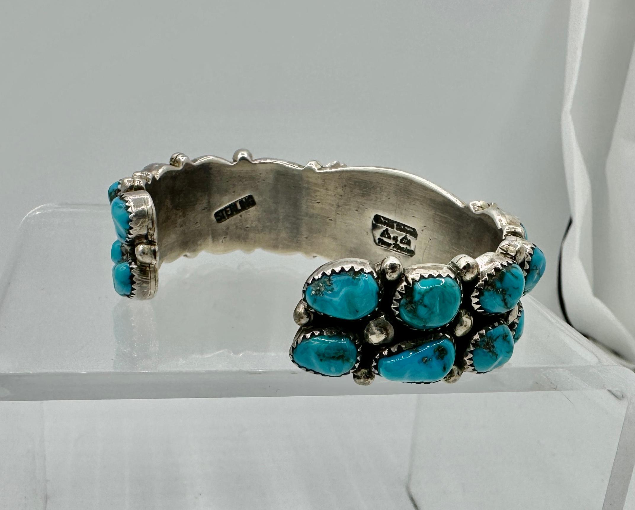 Orville Tsinnie Pulsera reloj Navajo TURQUESA PLATA ESTERLING Nativos americanos en venta 2