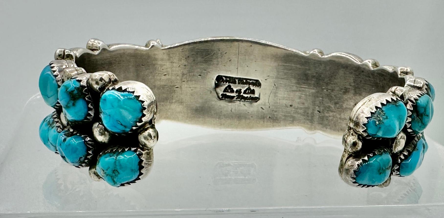 Orville Tsinnie Pulsera reloj Navajo TURQUESA PLATA ESTERLING Nativos americanos en venta 3