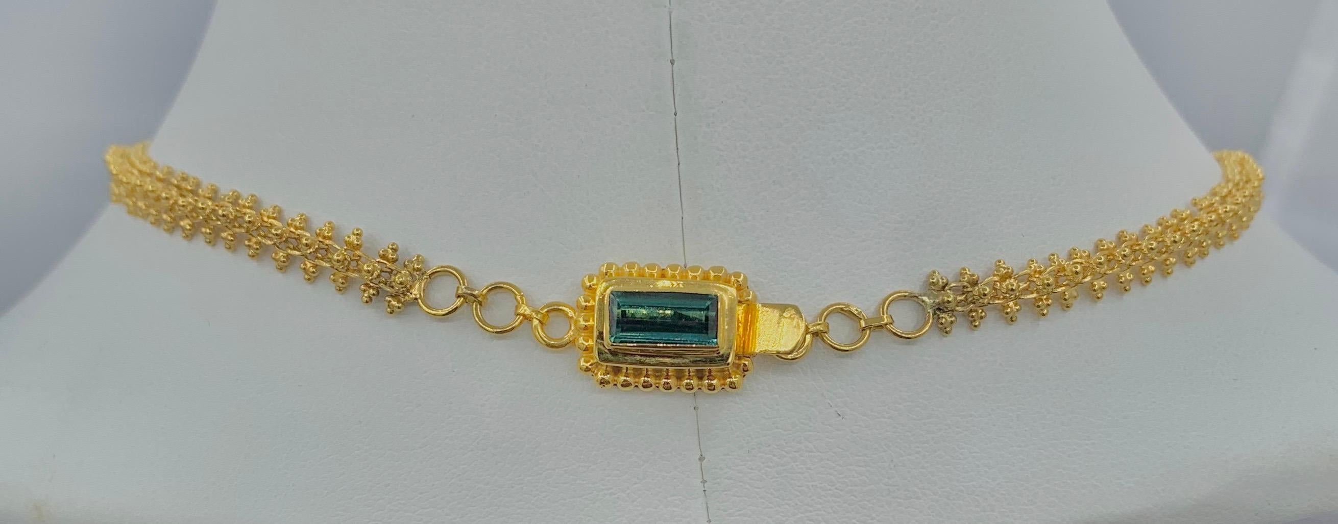 Old Mine Cut Old Mine Diamond Tourmaline Cross 18 Karat Gold Enamel Cross Necklace For Sale