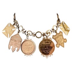 Victorian 14K & 10K Gold Women's Medal Charm Necklace Kentucky Tennessee 1880s
