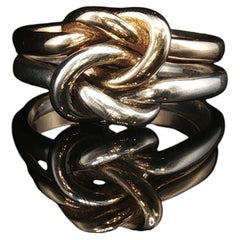 Vintage James Avery Lovers Knot Ring Sterling Silver & 14K Gold Two-Tone