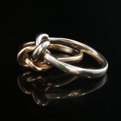 Vintage James Avery Lovers Knot Ring Sterling Silver & 14K Gold Two-Tone