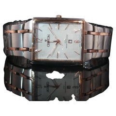 New Old Stock Croton CN307247TTSL Two-Tone Rectangle Quartz Watch Box