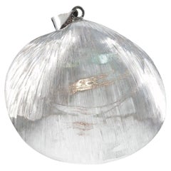 Vintage Taxco Mexico Sterling Silver Large Brushed Seashell Pendant TR-52