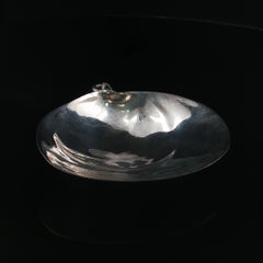Vintage Taxco Mexico Sterling Silver Large Brushed Seashell Pendant TR-52