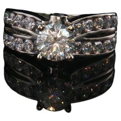 Anillo de boda vintage «The Leo», de oro blanco de 14K con diamantes naturales de 2,52 CTW, talla 5,25