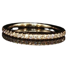 Vintage-Eternity-Ring von DAUSSI aus 14-karätigem Gold mit Diamanten, 0,138 Karat insgesamt, Größe 4,75, 1,5 g