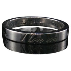 Vintage Tiffany & Co Sterling Silver I Love You Notes Band Ring Sz 4.5 + Pouch