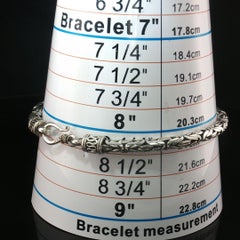 Pulsera vintage de plata de ley con eslabones tipo «King Chain» de estilo bizantino, hecha a mano, 8,75'' y 20 g