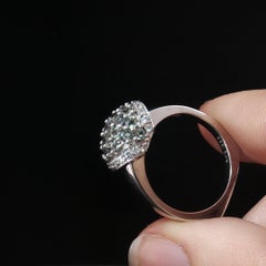 Vintage Richard Krementz 1866 18K White Gold Green Tourmaline Diamond Ring Sz 7