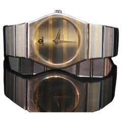 Montre vintage Baume & Mercier Zebra 5208.038 des années 1980, à quartz, bicolore, 23 mm