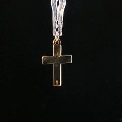 James Avery Anhänger in Form eines schlichten lateinischen Kreuzes aus 14-karätigem Gelbgold, 585, 1,8 g, Vintage-Schmuck