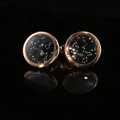 Rare Van Cleef & Arpels 18K Rose Gold Constellation Enamel Cufflinks 23.6g 18mm