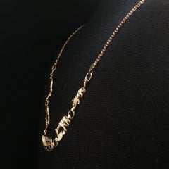 Vintage 14K Yellow Gold Diamond Cut Noah's Ark Animal Chain Necklace 16"
