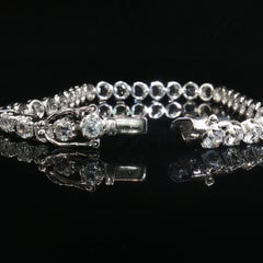 Vintage FADI Sterling Silver 34-Stone Cubic Zirconia Tennis Bracelet 7 Inch