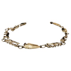 Vintage 14K Yellow Gold Noah's Ark Animal Charm Bracelet Diamond Cut 7.25"