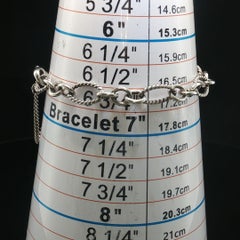 Vintage James Avery 925 Silver Add-A-Charm Oval Twist Link Bracelet 7'' + Safety