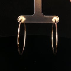 James Avery 14K Yellow Gold Hammered Round Hoop Earrings 6.2g Estate Jewelry