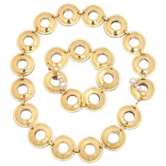 Vintage Tiffany & Co. Paloma Picasso Silver Gold Necklace and Bracelet