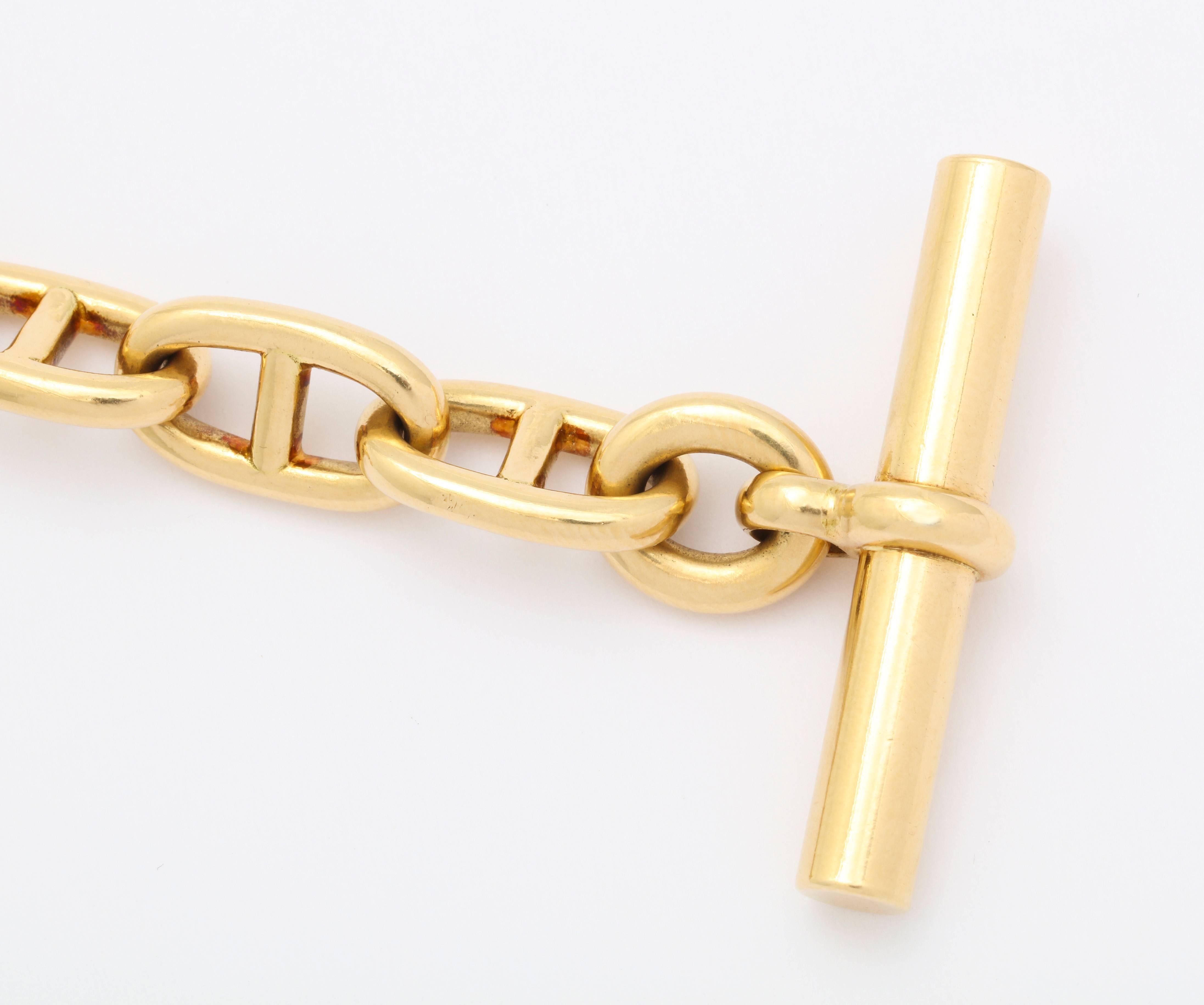 1960s Hermes Chaine d'Ancre Gold Bracelet In Excellent Condition In New York, NY
