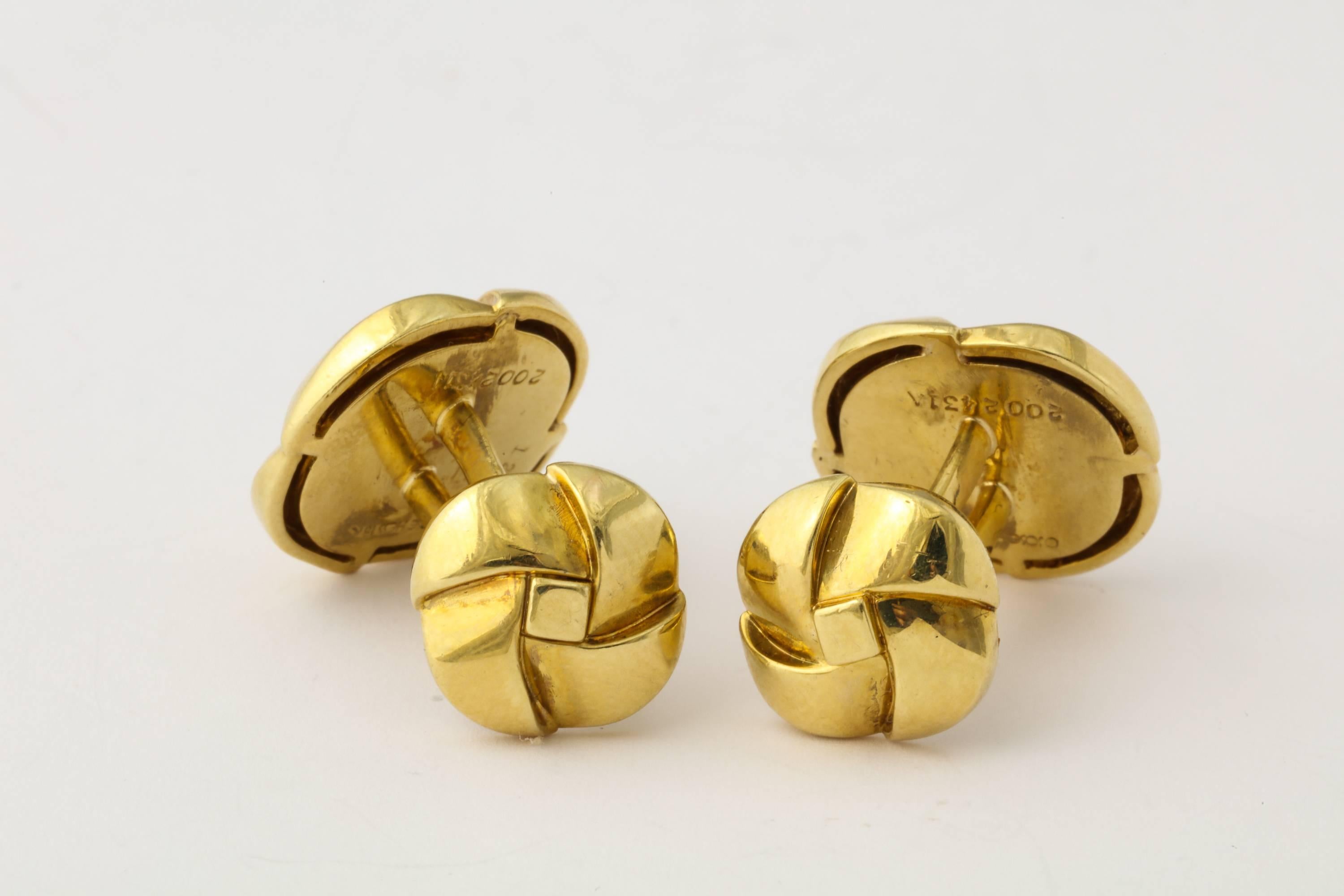 Jose Hess Diamond Gold Cuff Links For Sale 2
