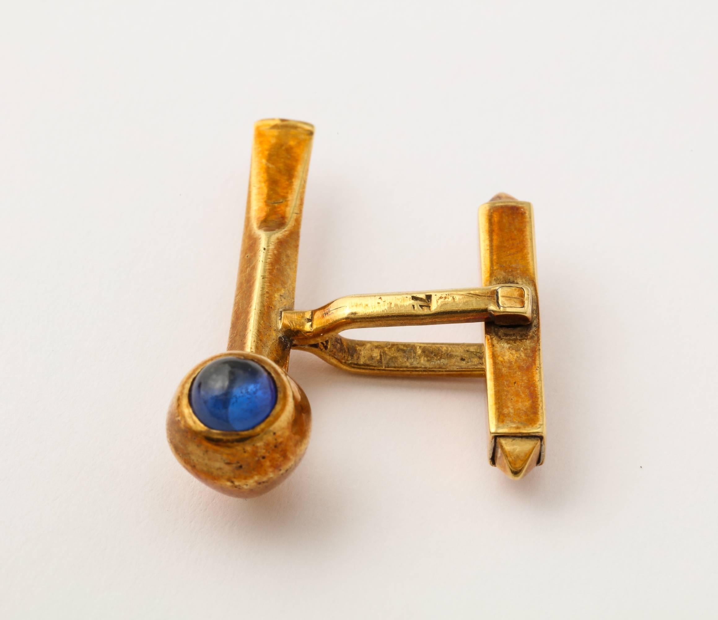 Whimsical Sapphire Rose Gold Pipe Cuff Links 1