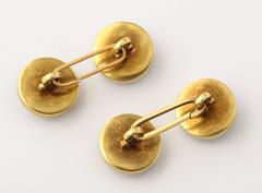 Essex Crystal Horse Head Reverse Painted Gold Cufflinks