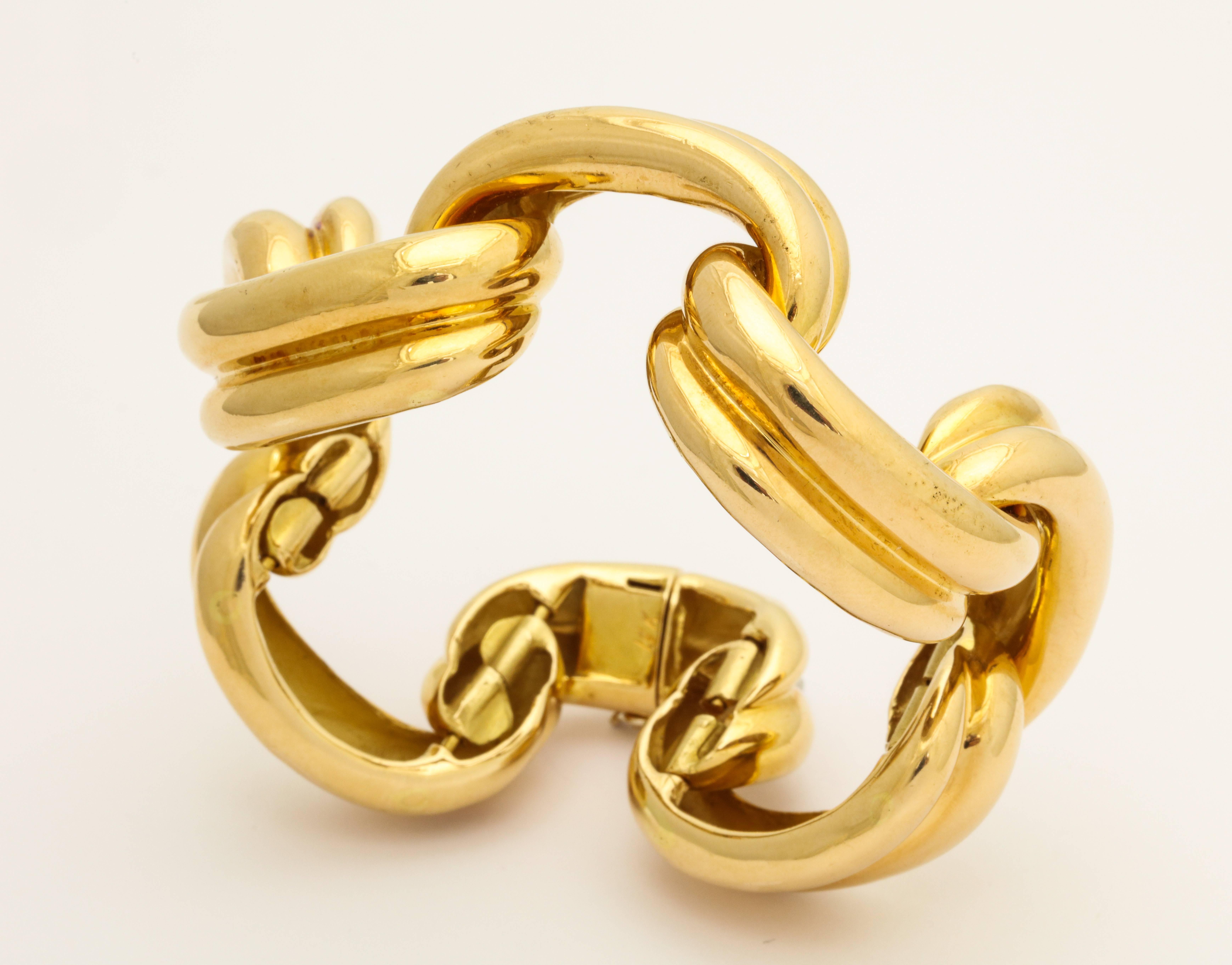 Craiger Drake Enameled Gold Ribbon Swags Bracelet 6