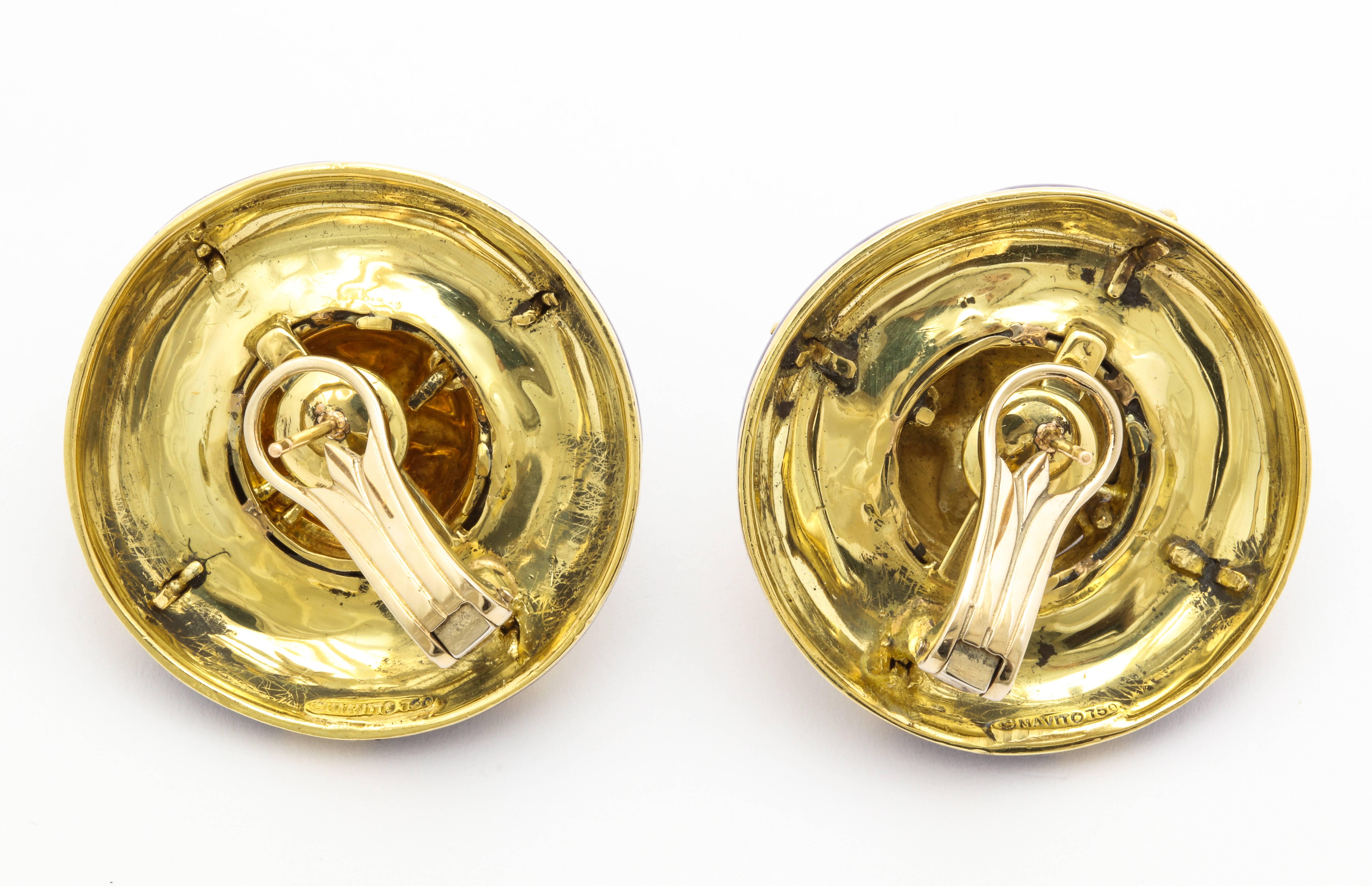 Mavito Königsblaue Emaille Gold Stern-Ohrclips im Zustand „Hervorragend“ im Angebot in New York, NY