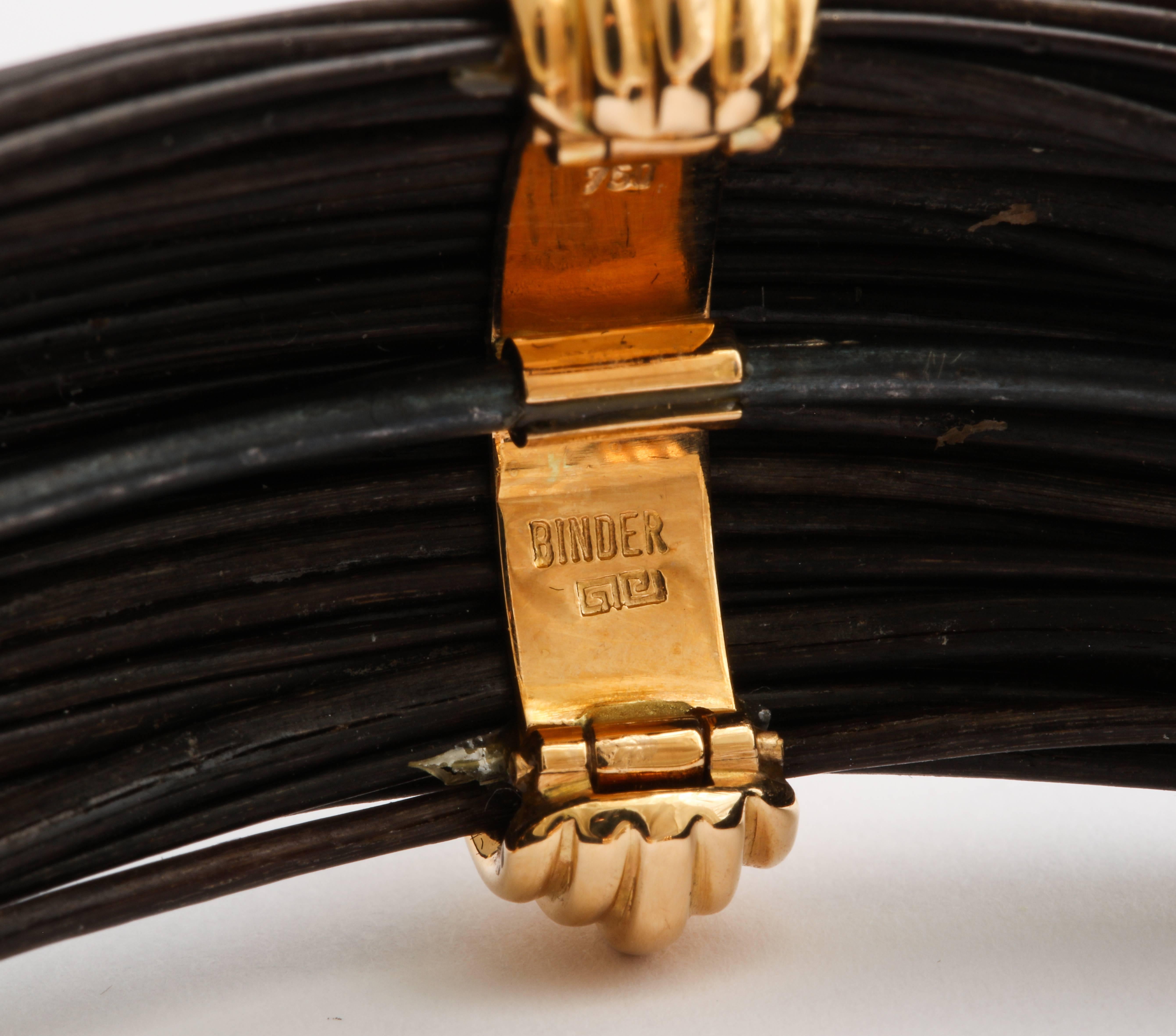1970s Paul Binder Elephant Hair Gold Necklace and Bracelet 1