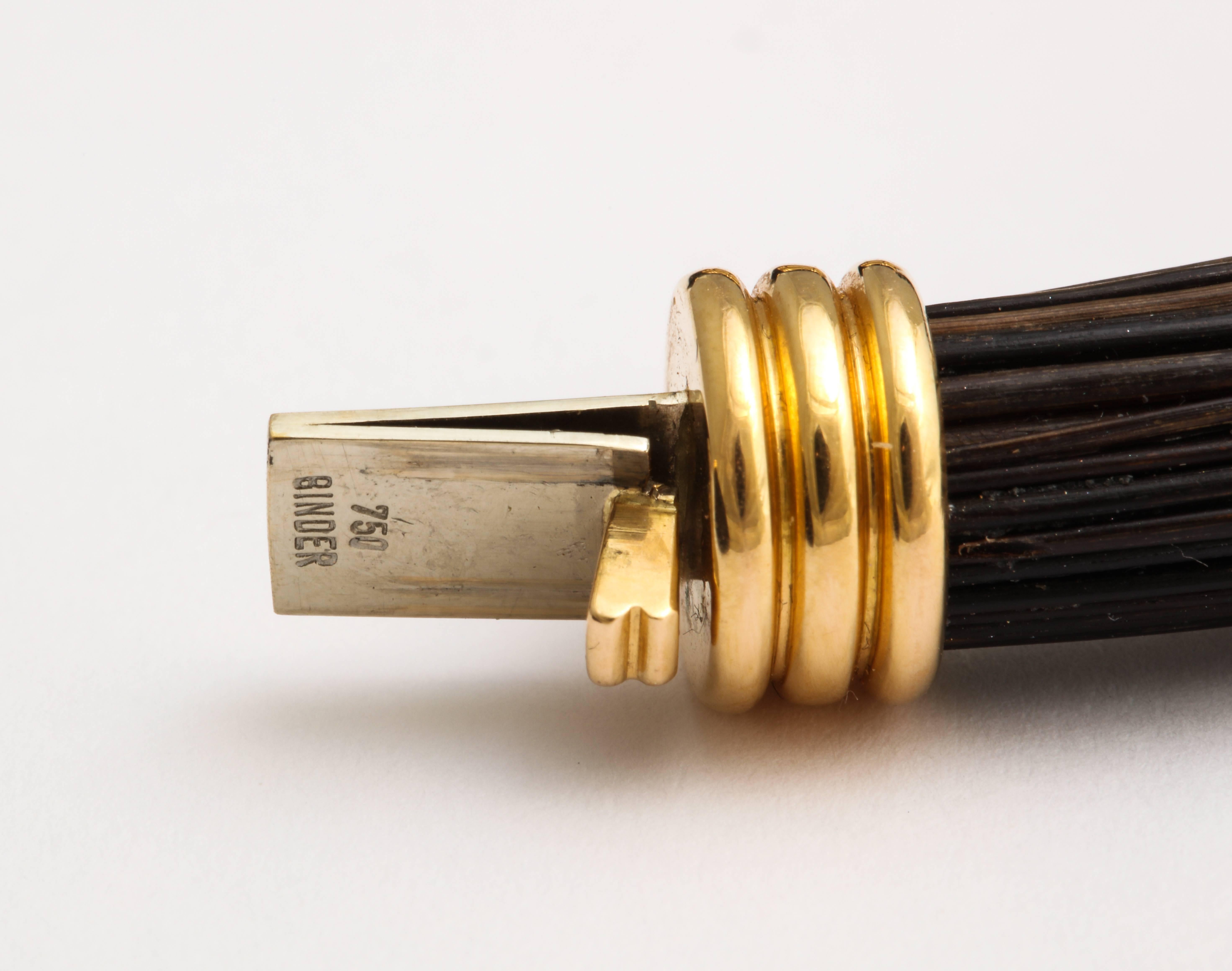 1970s Paul Binder Elephant Hair Gold Necklace and Bracelet In Excellent Condition In New York, NY