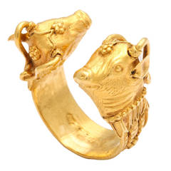 1970s Zolotas Paris Figural Gold Ring 8