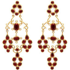 1970
s H. Stern Garnet and Gold Earrings