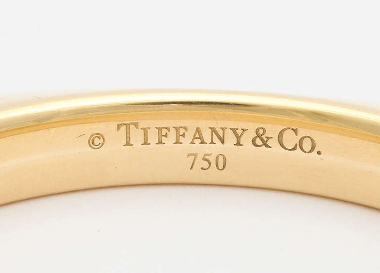 1990s Tiffany Gold Square Bangle Bracelet