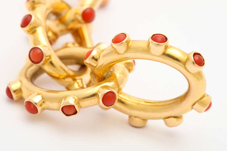 1970s Tiffany & Co. Coral and Gold Bracelet 1