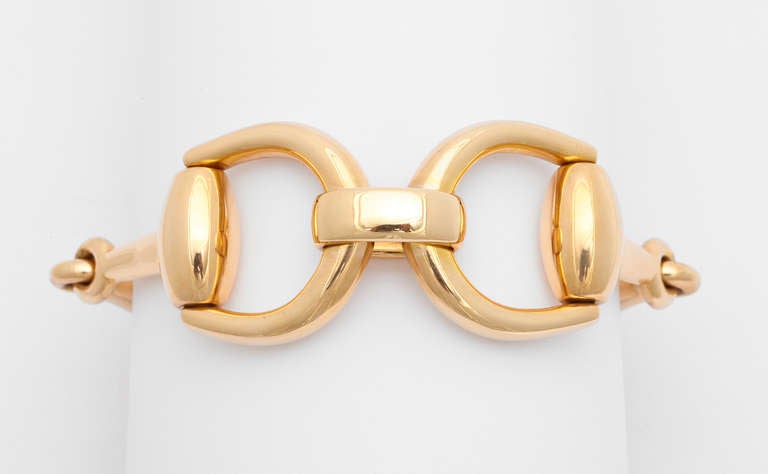 1980s Gucci Cassic Gold Horse Bit Bracelet 2