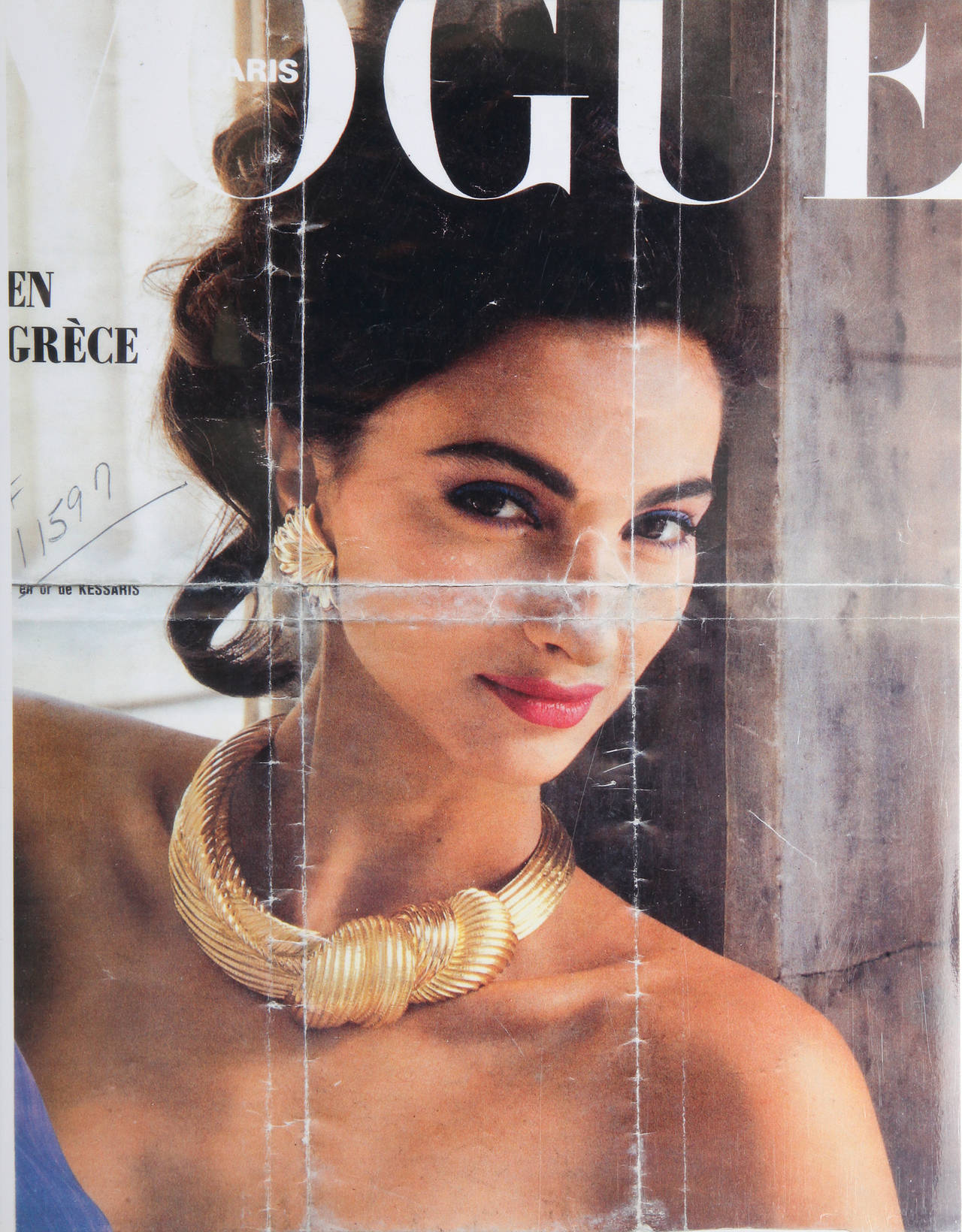 1970s Kessaris Tromp L'oeil Gold Bow Tied Scarf Necklace