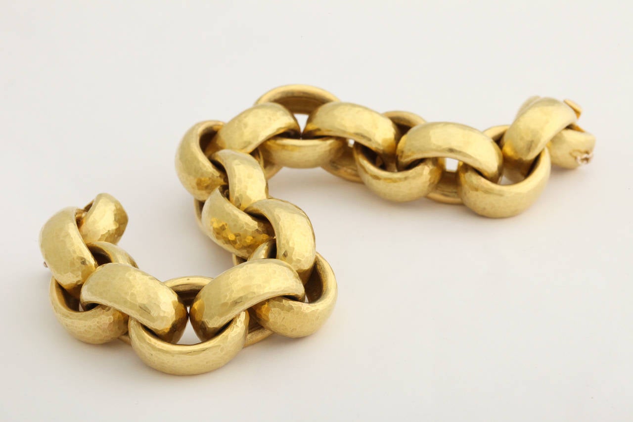Women's 1989 Tiffany & Co. Paloma Picasso Hammered Gold Link Bracelet