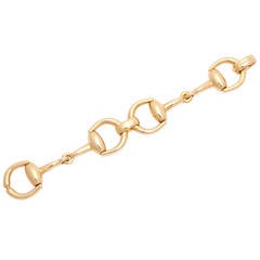 1980s Gucci Cassic Gold Horse Bit Bracelet