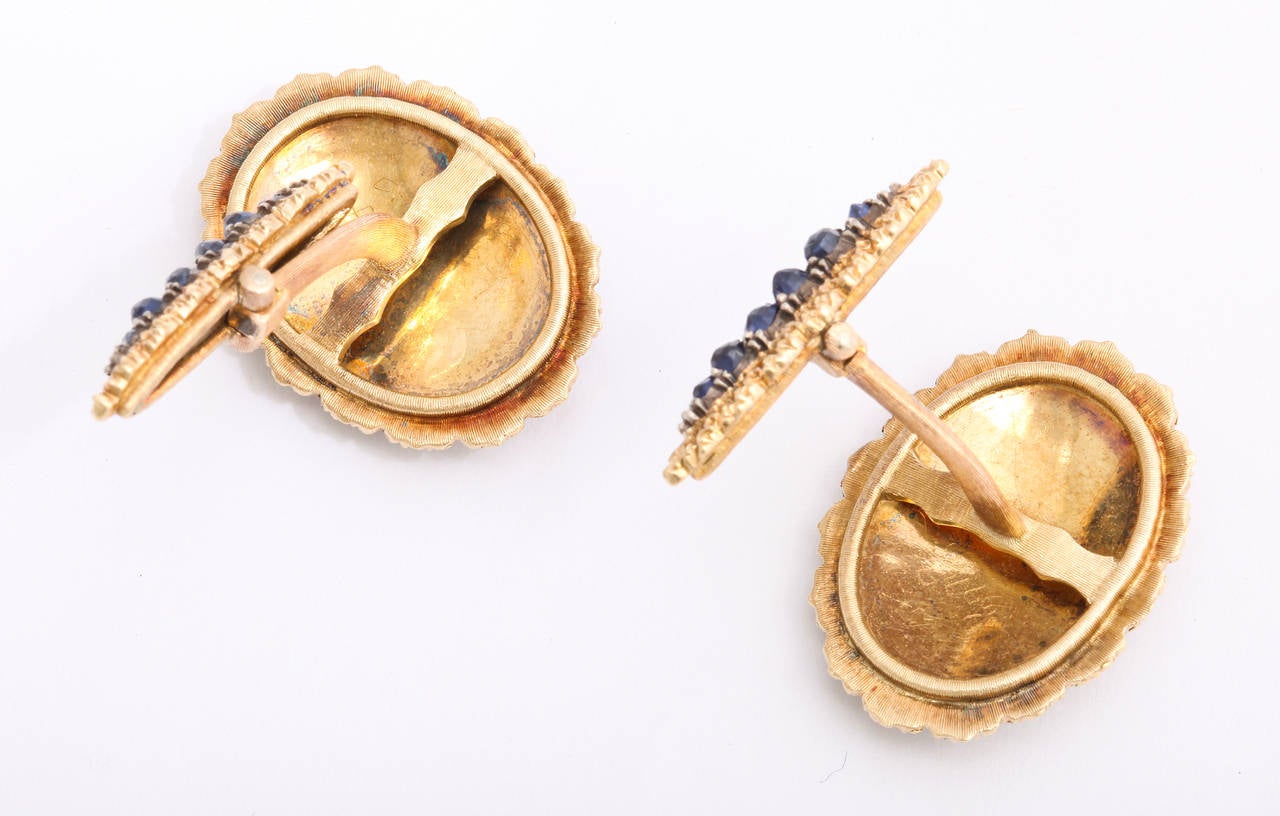 Buccellati Sapphire Gold Cufflinks 2