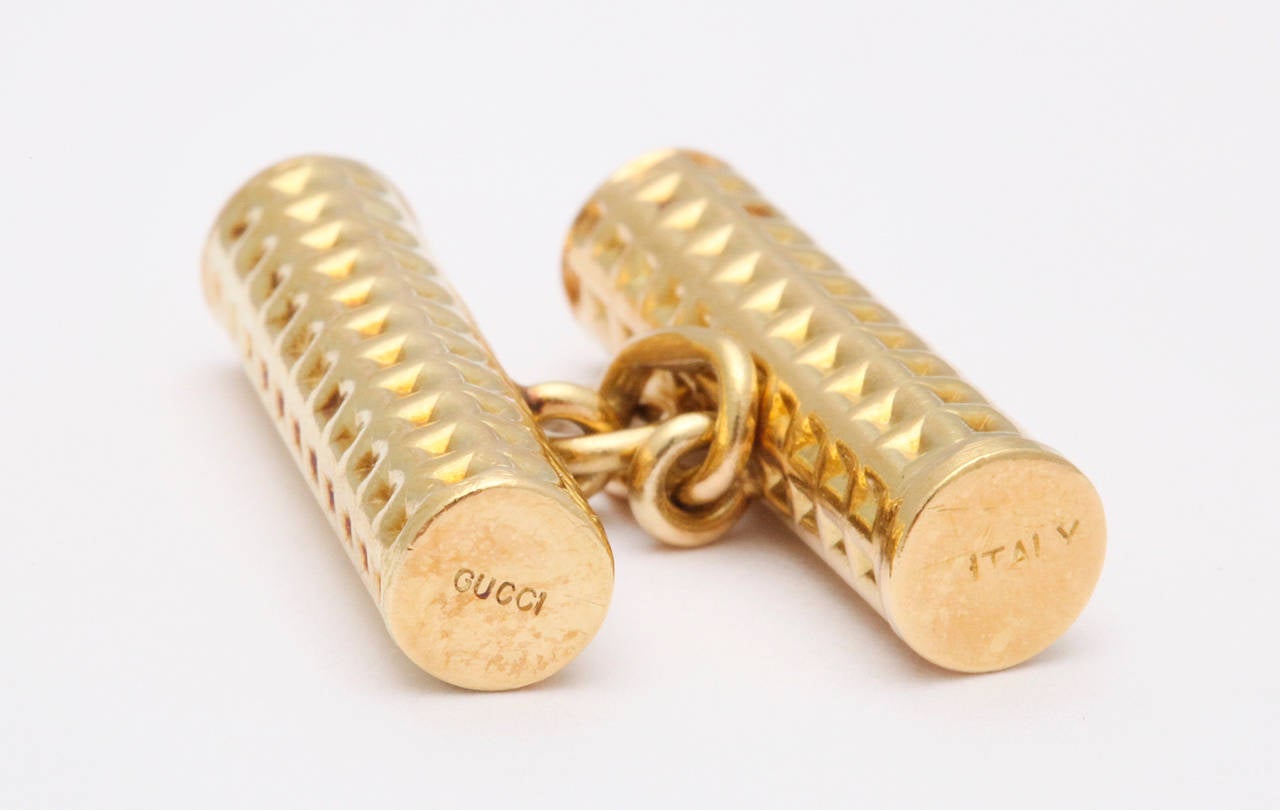 1980s Gucci Gold Cufflinks In Excellent Condition In New York, NY