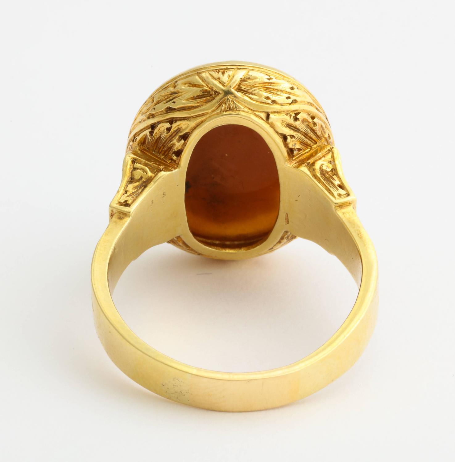 Antique Classical Greek Cameo Gold Ring For Sale at 1stdibs