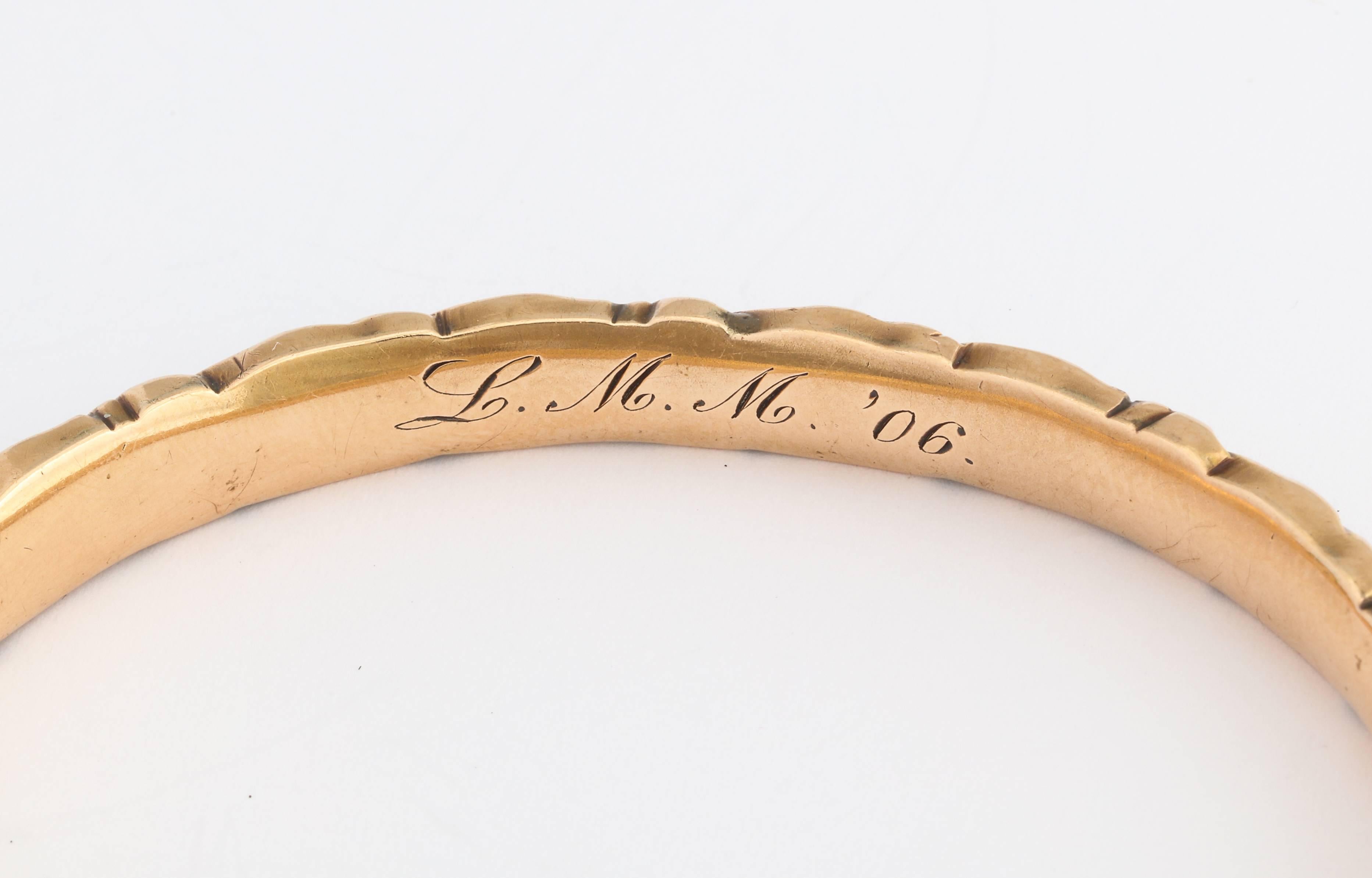 Classical Greek 1906 Hedges & Co. Classic Gold Bangle Bracelet