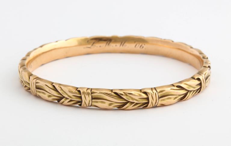 1906 Hedges and Co. Classic Gold Bangle Bracelet at 1stdibs