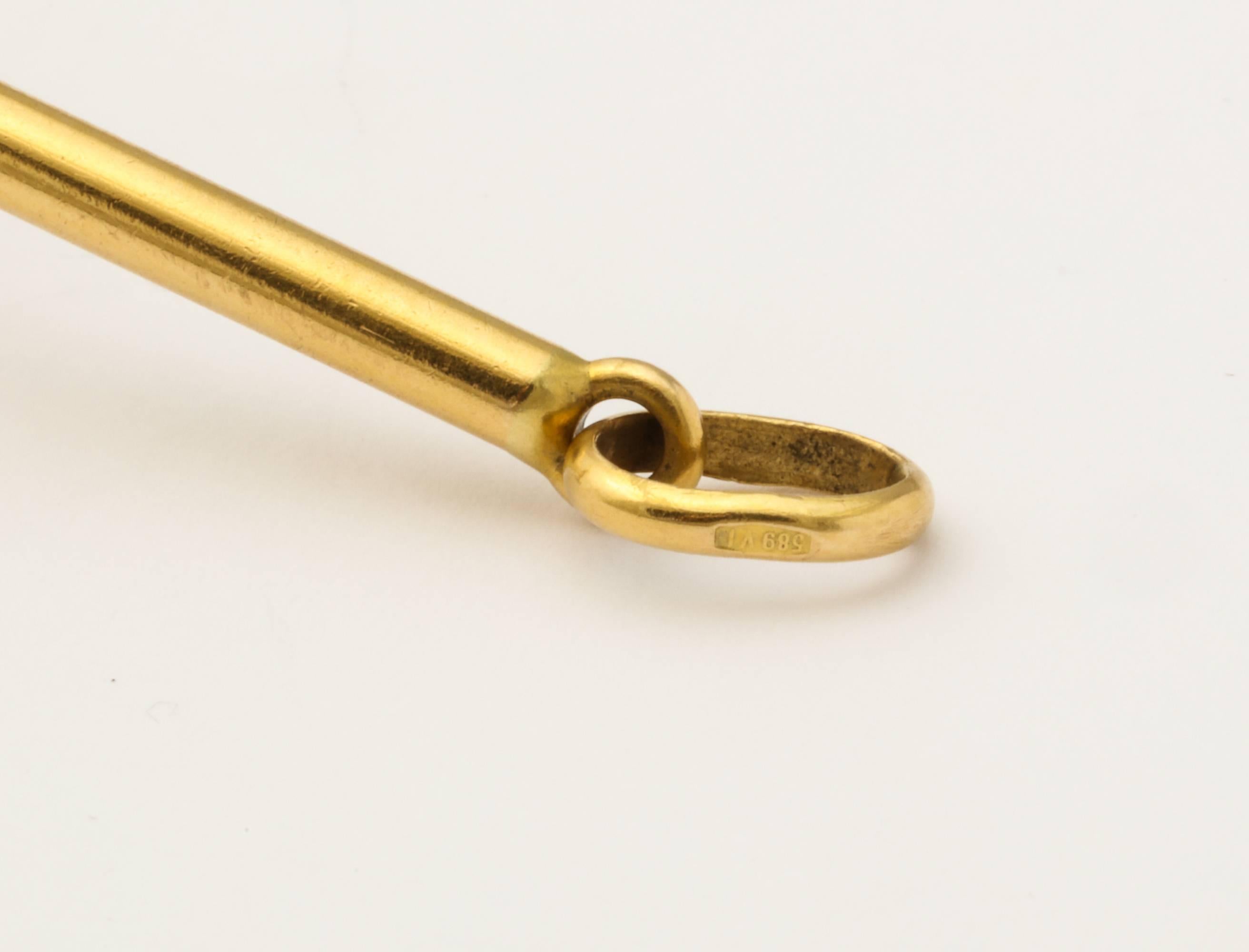 Elegant 1910s Gold Watch Fob Magnifying Glass 1