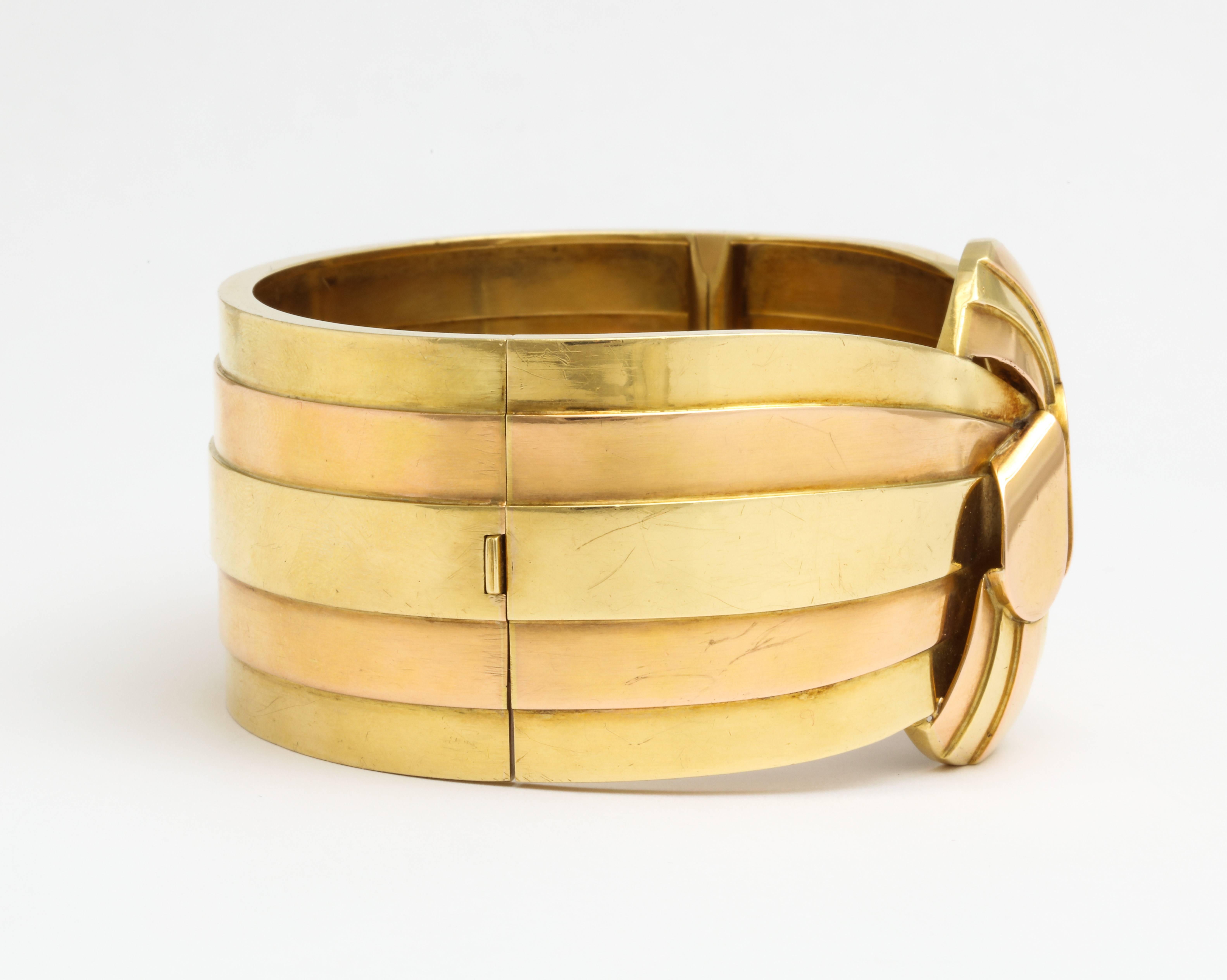 Women's French Retro Two Color Gold Knot Cuff Bracelet