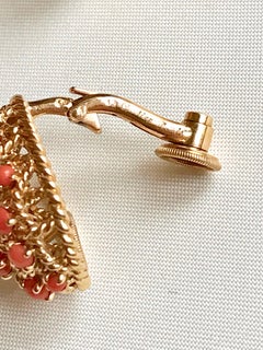 CARTIER earrings from 1960's yellow gold and coral